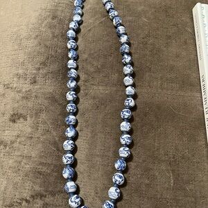 Blue and White porcelain Beaded Necklace
